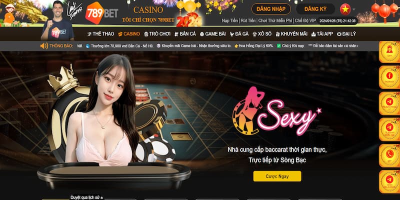 Casino 789 với dealer xinh đẹp